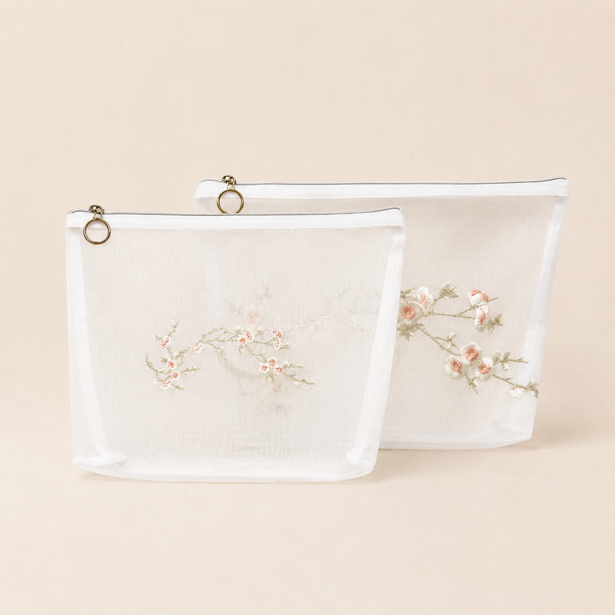 SET X 2 COSMETIQUERAS FLOR CEREZO
