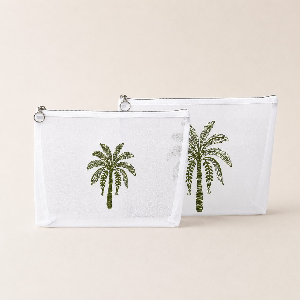 SET X 2 COSMETIQUERAS PALMERA VERDE