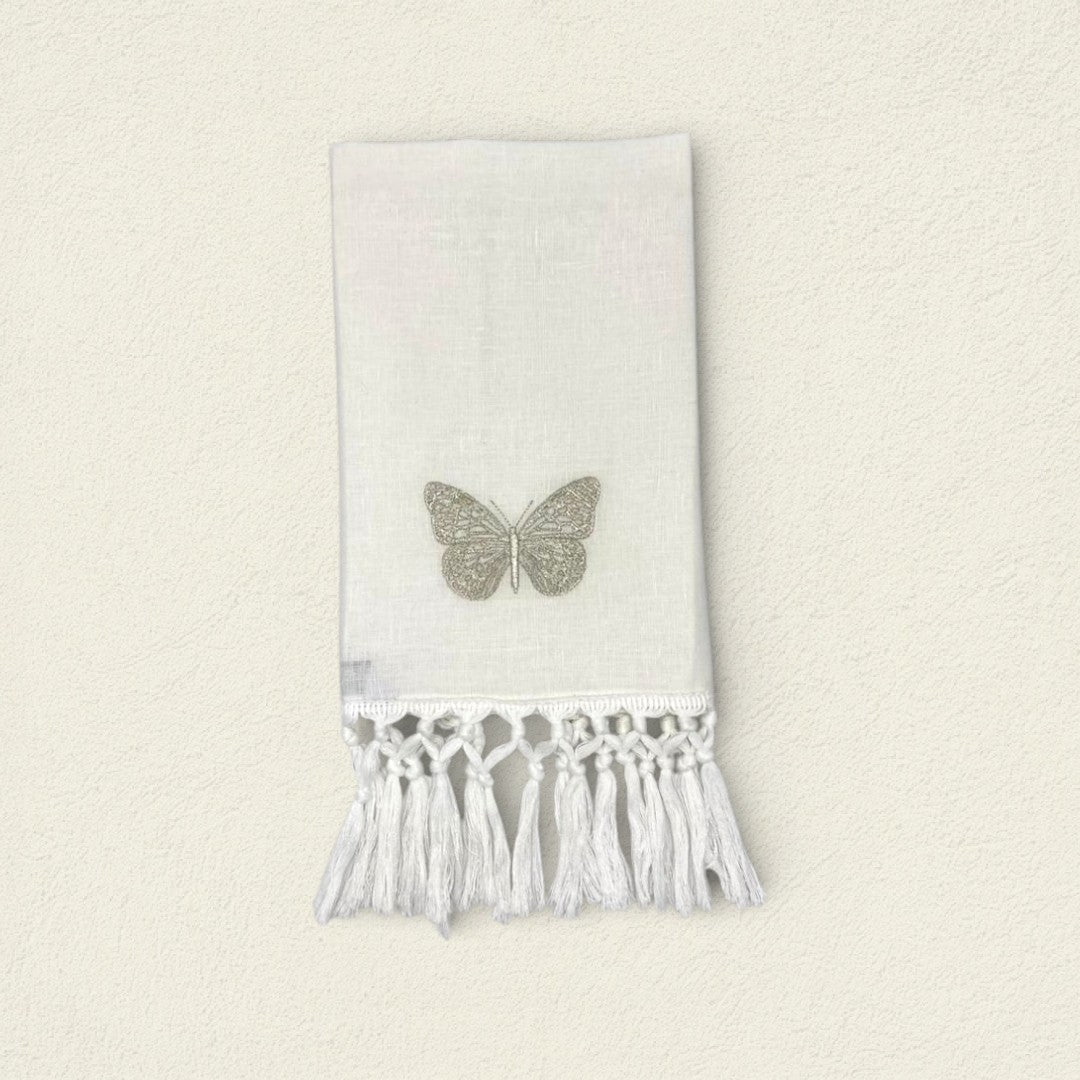 TOALLA DE CORTESIA MARIPOSA PLATA