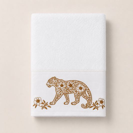 TOALLA JAGUAR FLORES OCRE