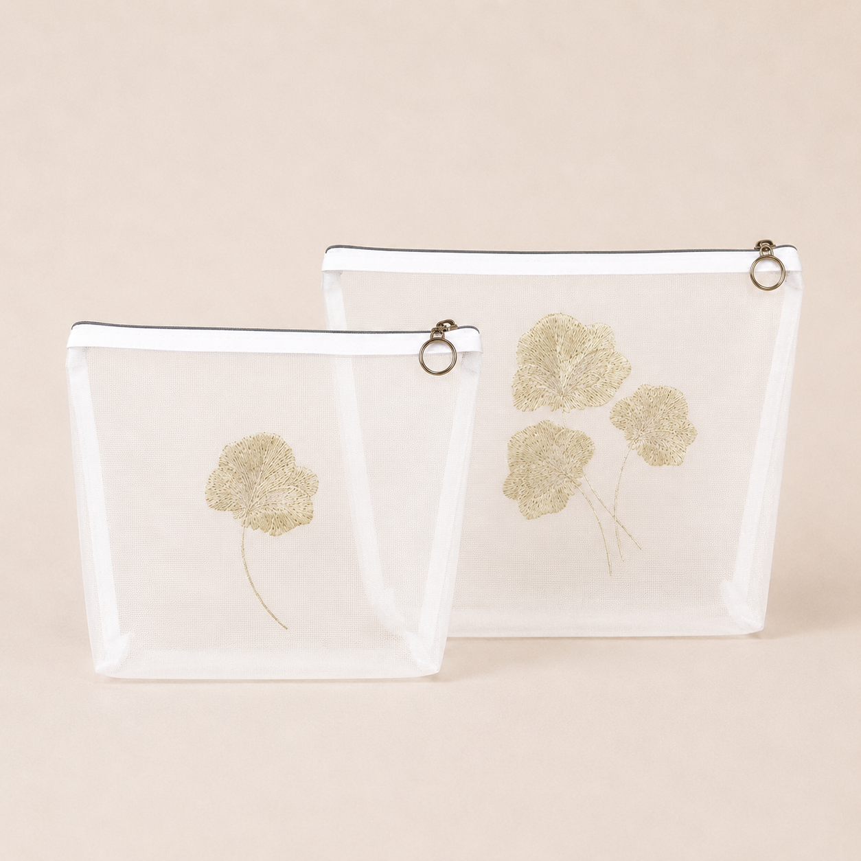SET X 2 COSMETIQUERAS ORQUÍDEA DORADA