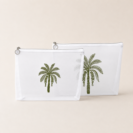 SET X 2 COSMETIQUERAS PALMERA VERDE
