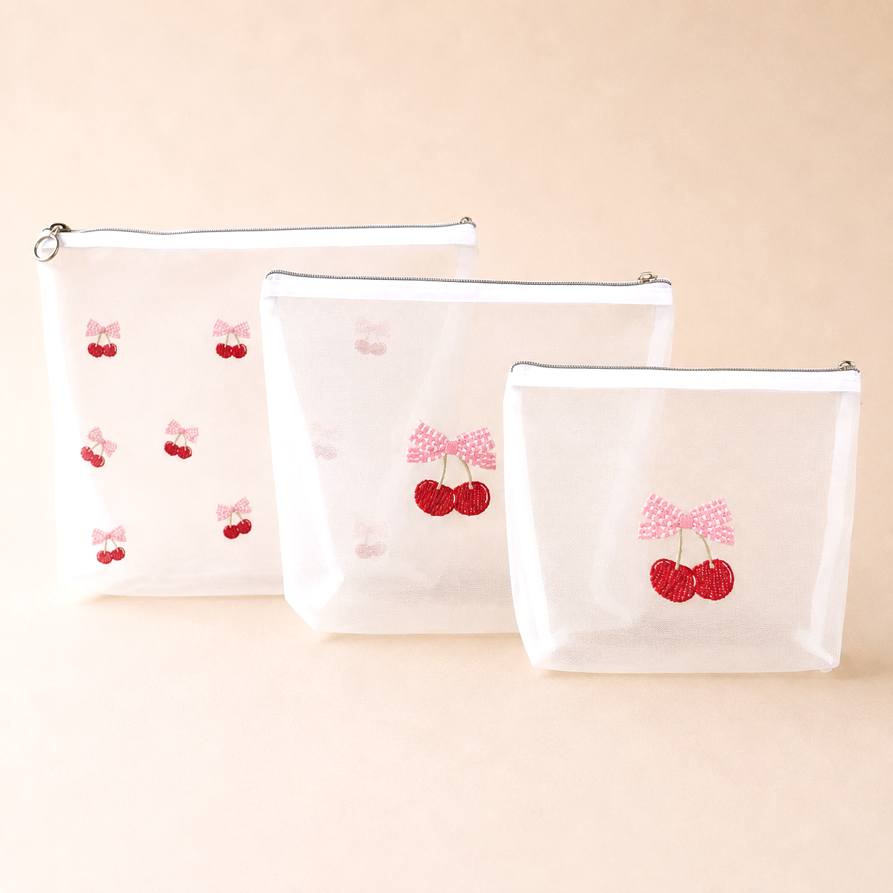 SET X 3 COSMETIQUERAS CEREZAS