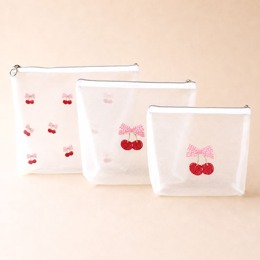 SET X 3 COSMETIQUERAS CEREZAS
