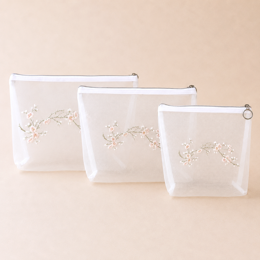 SET X 3 COSMETIQUERAS FLOR CEREZO