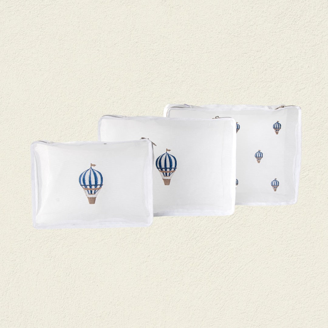 SET X3 ORGANIZADORES GLOBOS AZULES