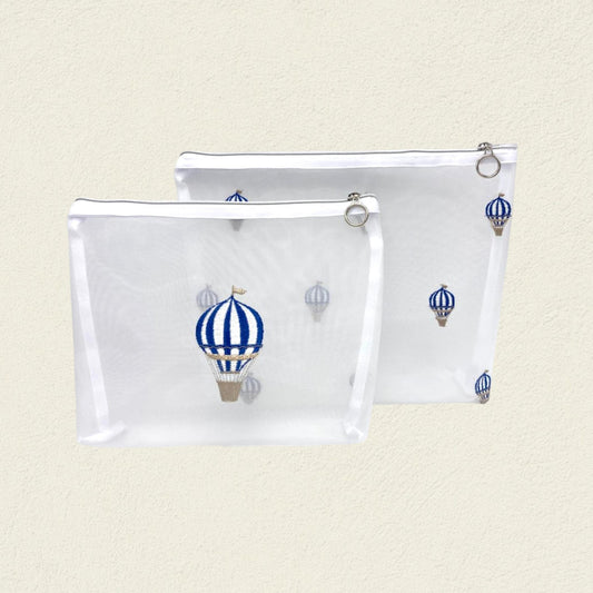 SET X 2 COSMETIQUERAS GLOBOS AZULES