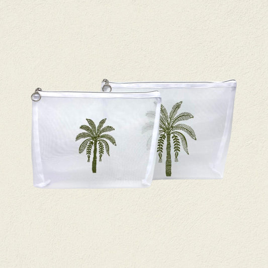 SET X 2 COSMETIQUERAS PALMERA VERDE