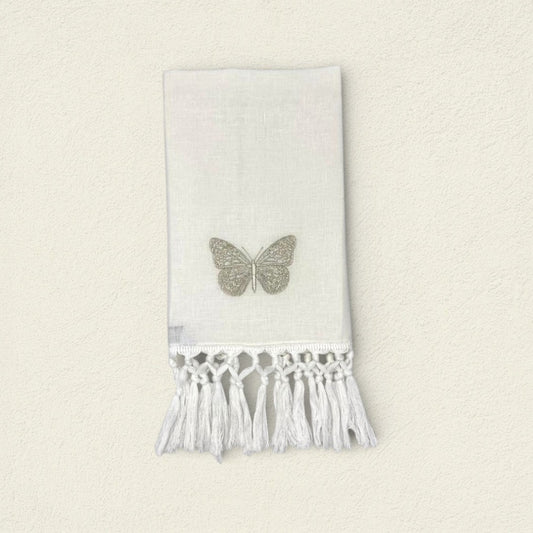TOALLA DE CORTESIA MARIPOSA PLATA